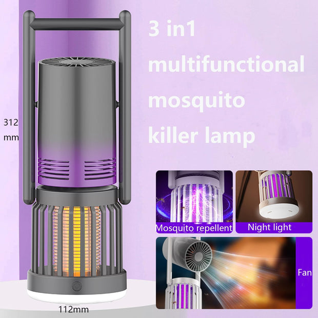 Triple-Threat Outdoor Buddy: Cooling Fan + Mosquito Zapper + Night Light