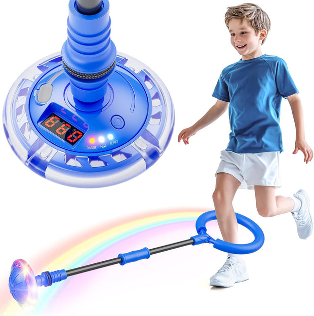 LED Ankle Skip Ball for Kids 2 Pack - Interactive Jump Rope with Counter, Timer & Calorie Tracker