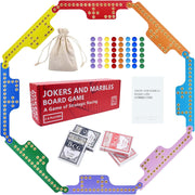 Jokers & Marbles: The Ultimate Strategy Board Game Set for 2-8 Players | Family Fun & Team Challenge