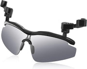 TerraShield Clip-On Cap Sunglasses - Polarized, UV Protection for Outdoor Sports (Fishing, Cycling, Running, Hiking) - Black