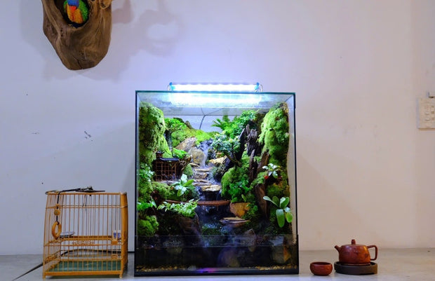 Natural Waterfall Stream Landscape with Loft &amp; Courtyard Design