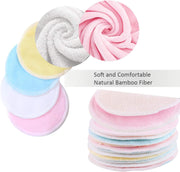 Eco-Friendly Reusable Makeup Remover Pads Set – 10-Pack Soft Bamboo Pads with Holder, Storage Tin & Laundry Bag | Gentle for All Skin Types