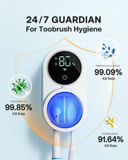 SteriBrush Pro: Smart UV Toothbrush Sanitizer & Holder with LED Display