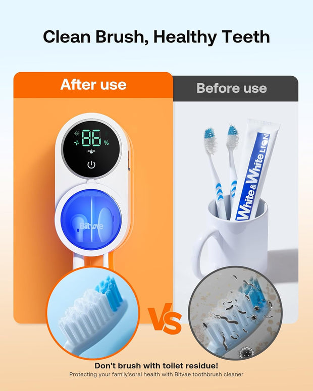 SteriBrush Pro: Smart UV Toothbrush Sanitizer & Holder with LED Display