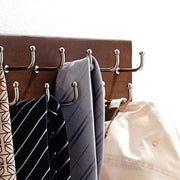 ProWall Belt & Tie Organizer - Solid Wood & Metal Hanger (Holds 28+ Belts)