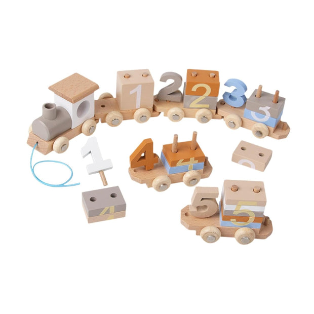 🚂 Wooden Number Train Set – Learn, Build & Play with Every Car!