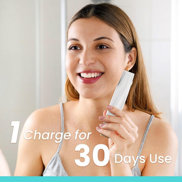 Sonic Dermaplaning Tool for Face – Rechargeable Exfoliating Razor with 6 Blades, Facial Hair & Peach Fuzz Remover for Smooth, Glowing Skin