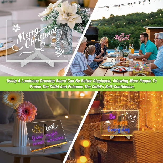 ✨ LED Acrylic Message Board – Light Up Your Notes, Plans & Creativity!
