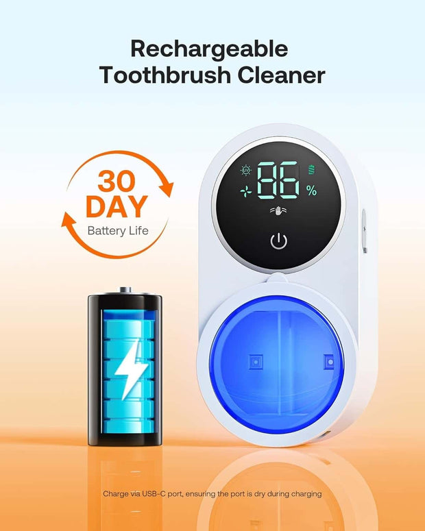 SteriBrush Pro: Smart UV Toothbrush Sanitizer & Holder with LED Display