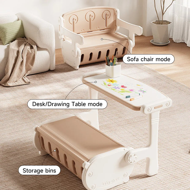 Multifunctional Children’s Study Desk & Chair (with Storage)